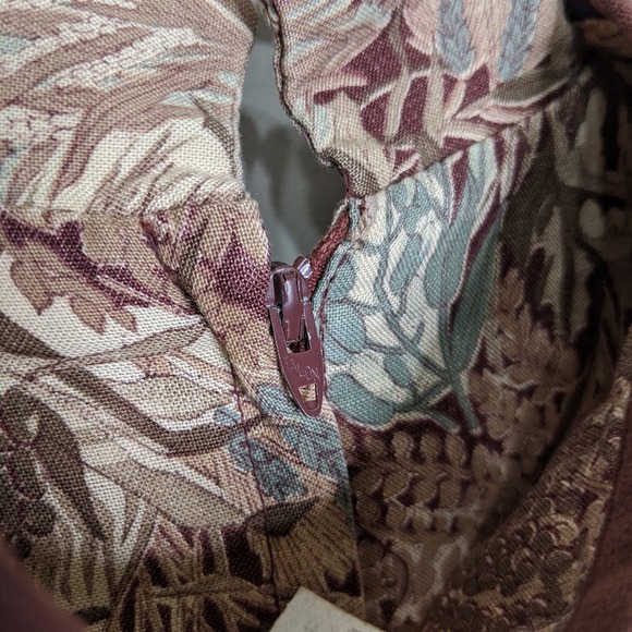 VTG 70s Groovy Vest Dress Quilted Brown Floral - Picture 8 of 12